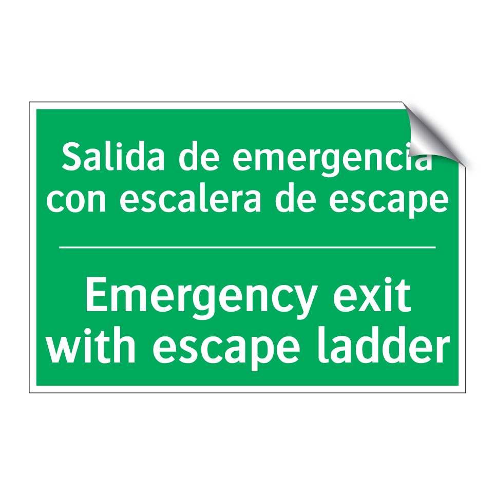 Salida de emergencia con /.../ - Emergency exit with escape /.../