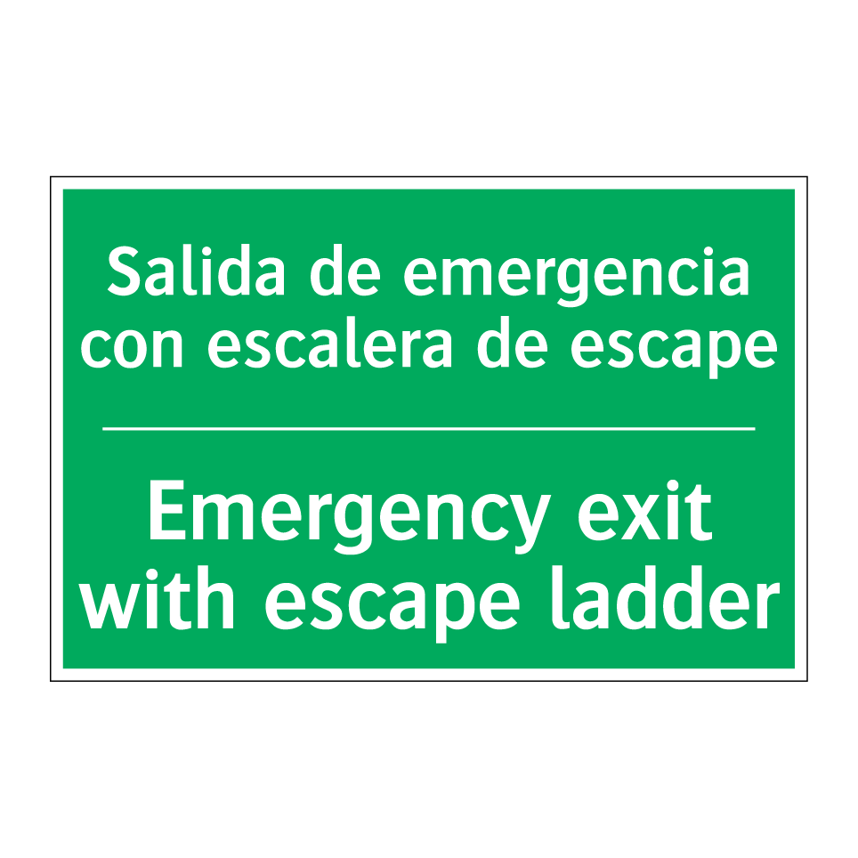 Salida de emergencia con /.../ - Emergency exit with escape /.../