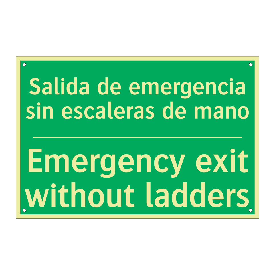 Salida de emergencia sin /.../ - Emergency exit without ladders
