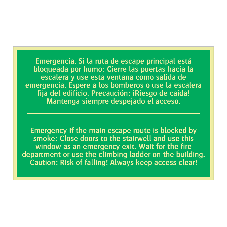 Emergencia. Si la ruta de /.../ - Emergency If the main escape /.../