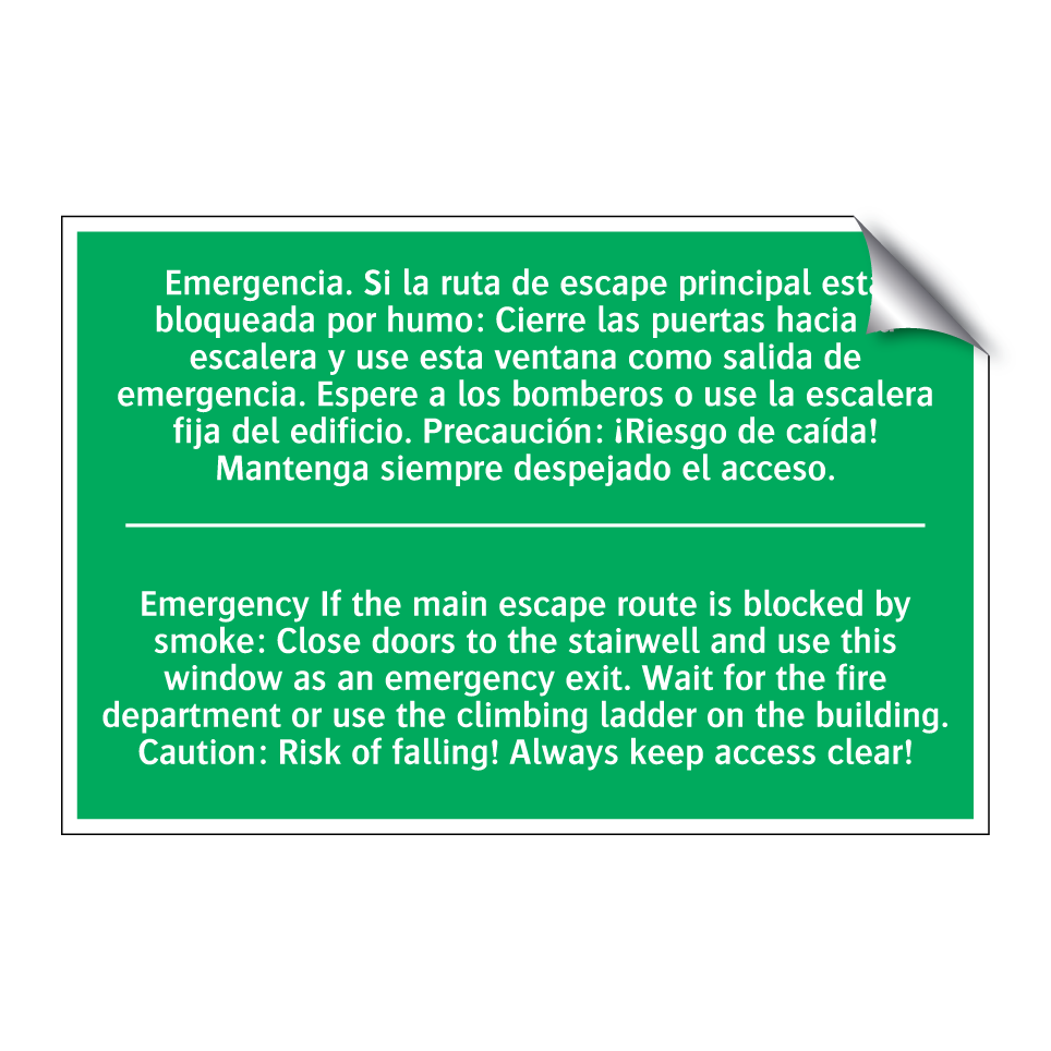 Emergencia. Si la ruta de /.../ - Emergency If the main escape /.../