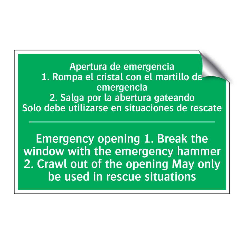Apertura de emergencia /.../ - Emergency opening 1. Break /.../