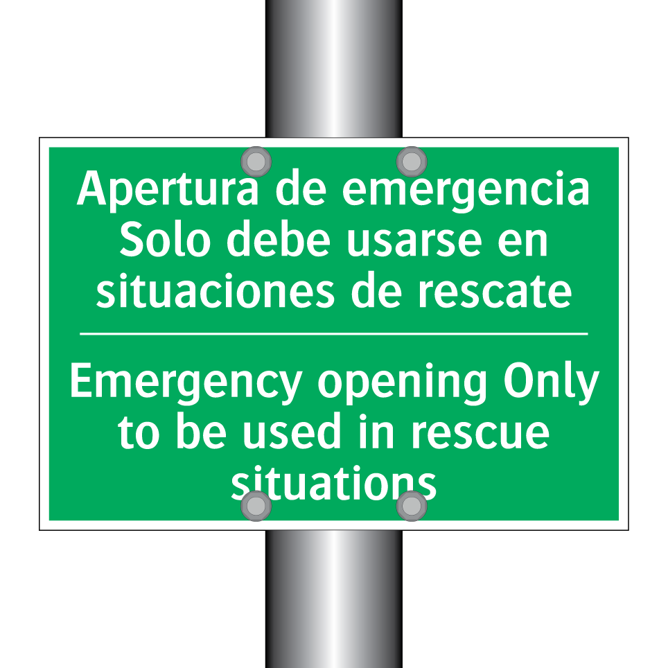 Apertura de emergencia /.../ - Emergency opening Only to be /.../