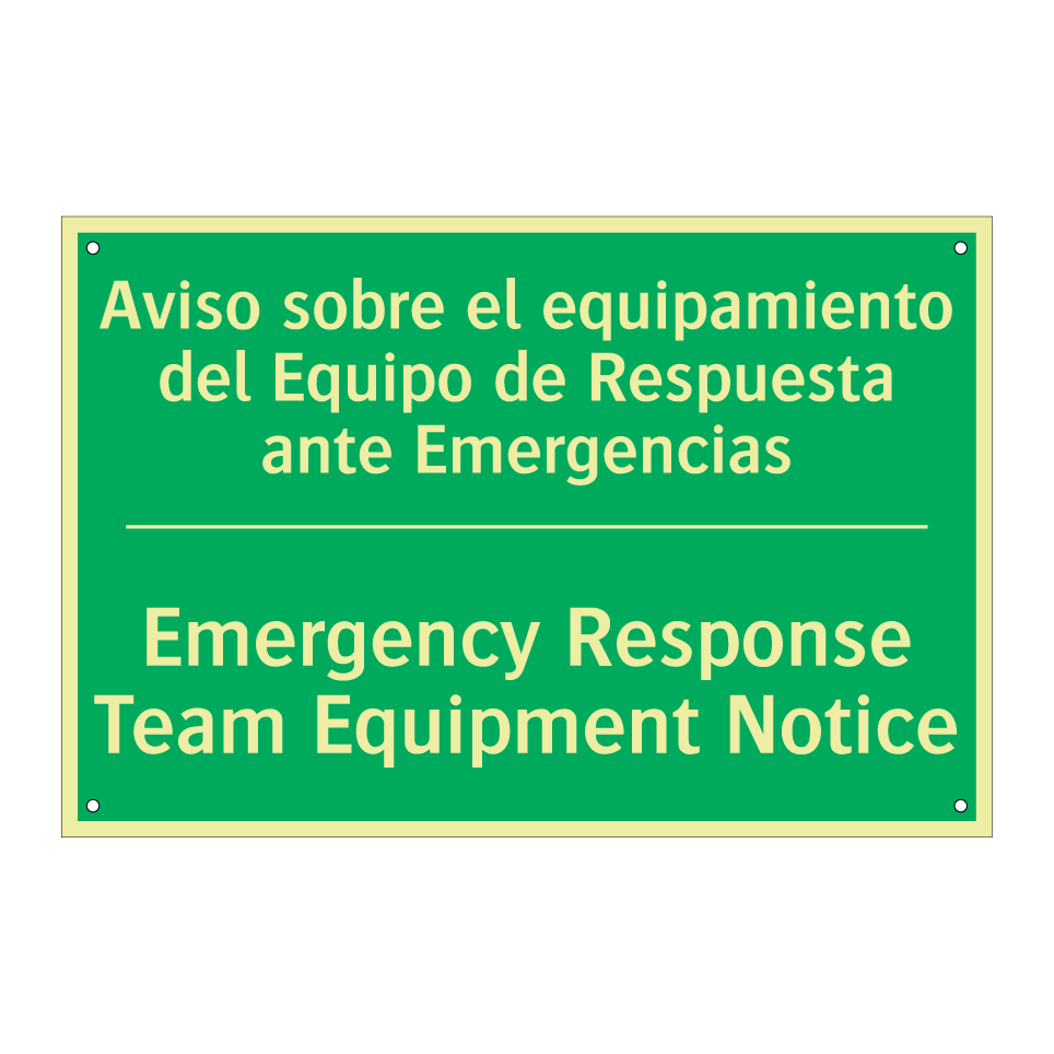 Aviso sobre el equipamiento /.../ - Emergency Response Team /.../