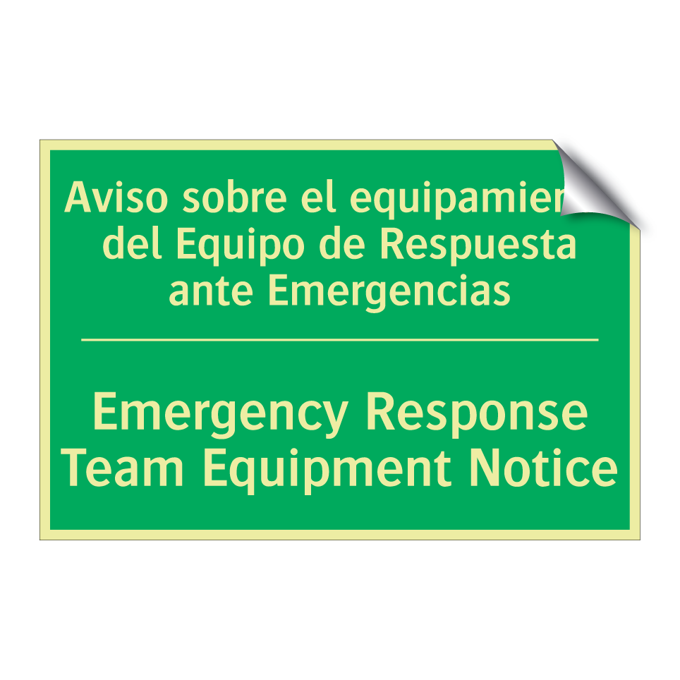 Aviso sobre el equipamiento /.../ - Emergency Response Team /.../