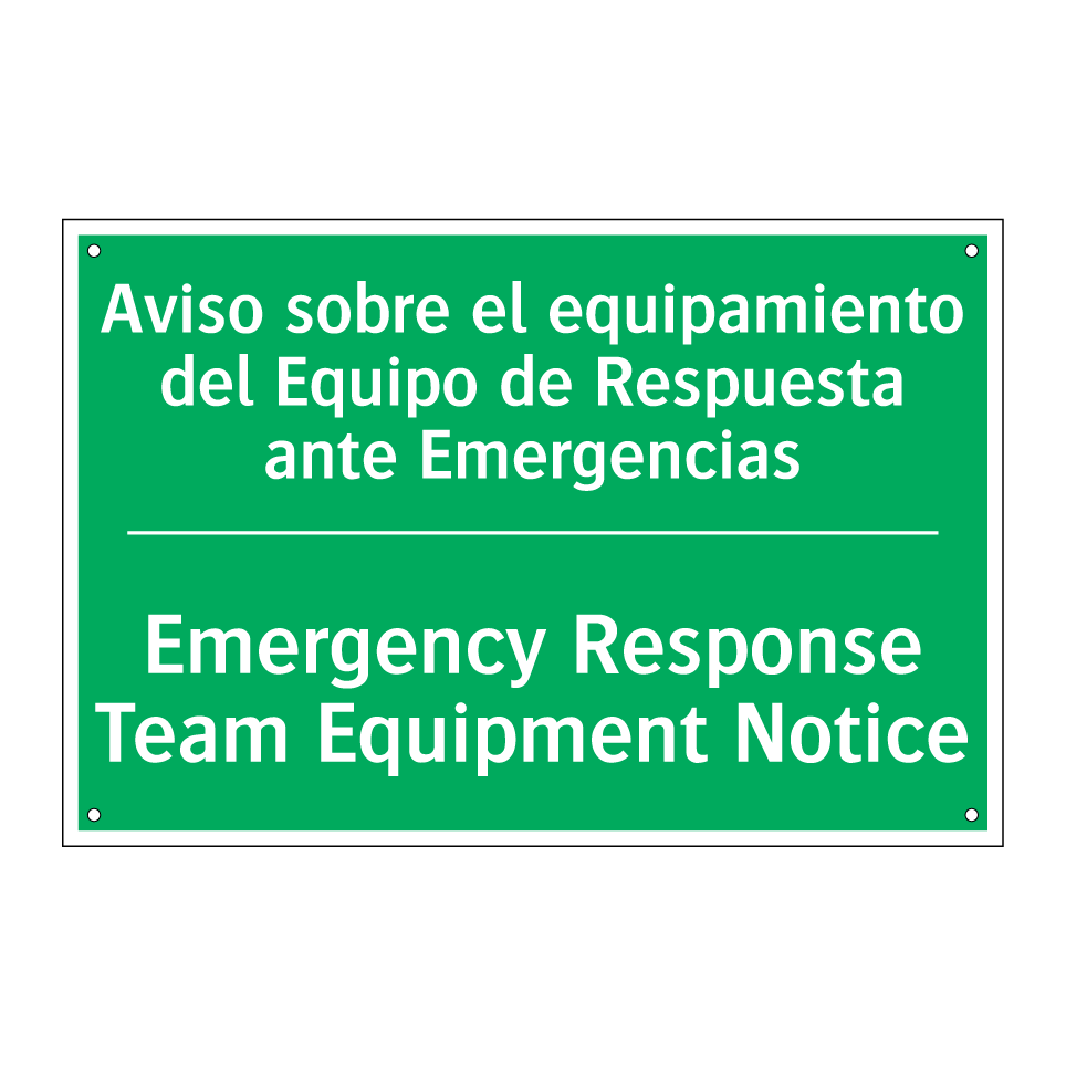 Aviso sobre el equipamiento /.../ - Emergency Response Team /.../