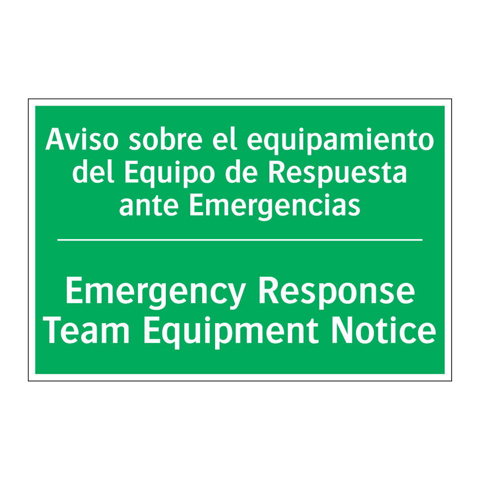 Aviso sobre el equipamiento /.../ - Emergency Response Team /.../