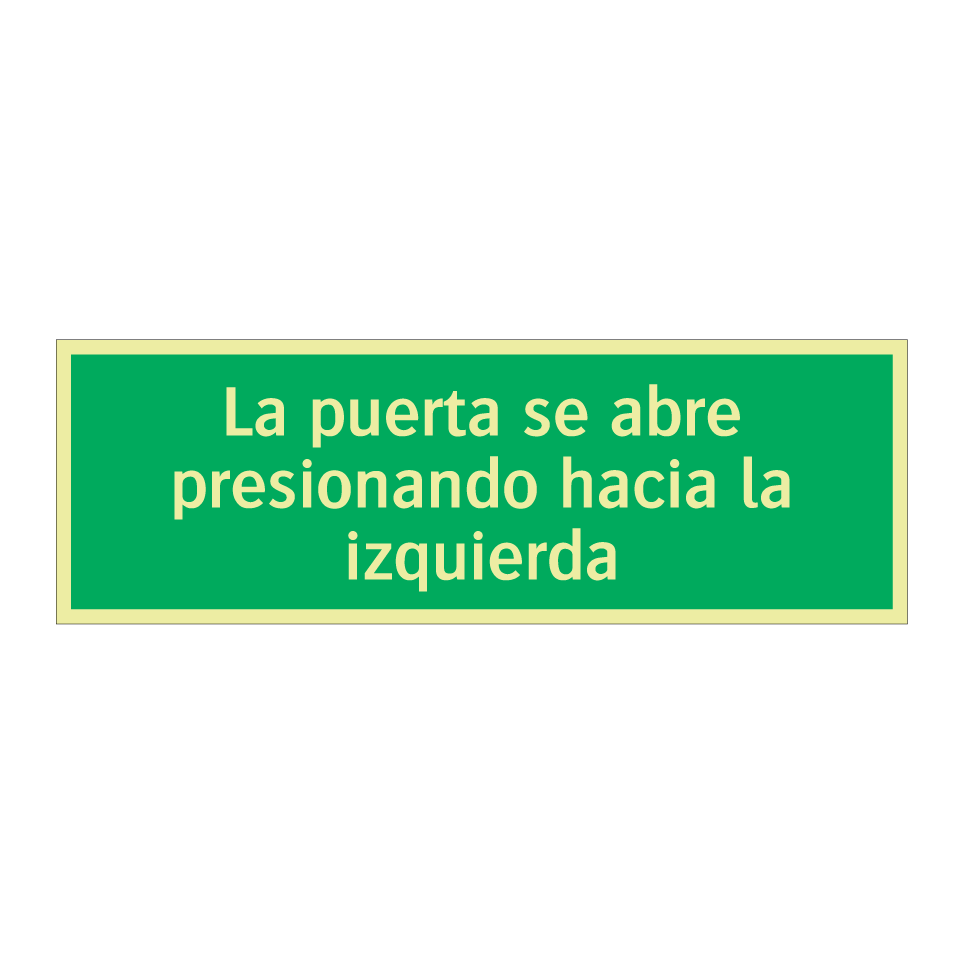 La puerta se abre presionando hacia la izquierda