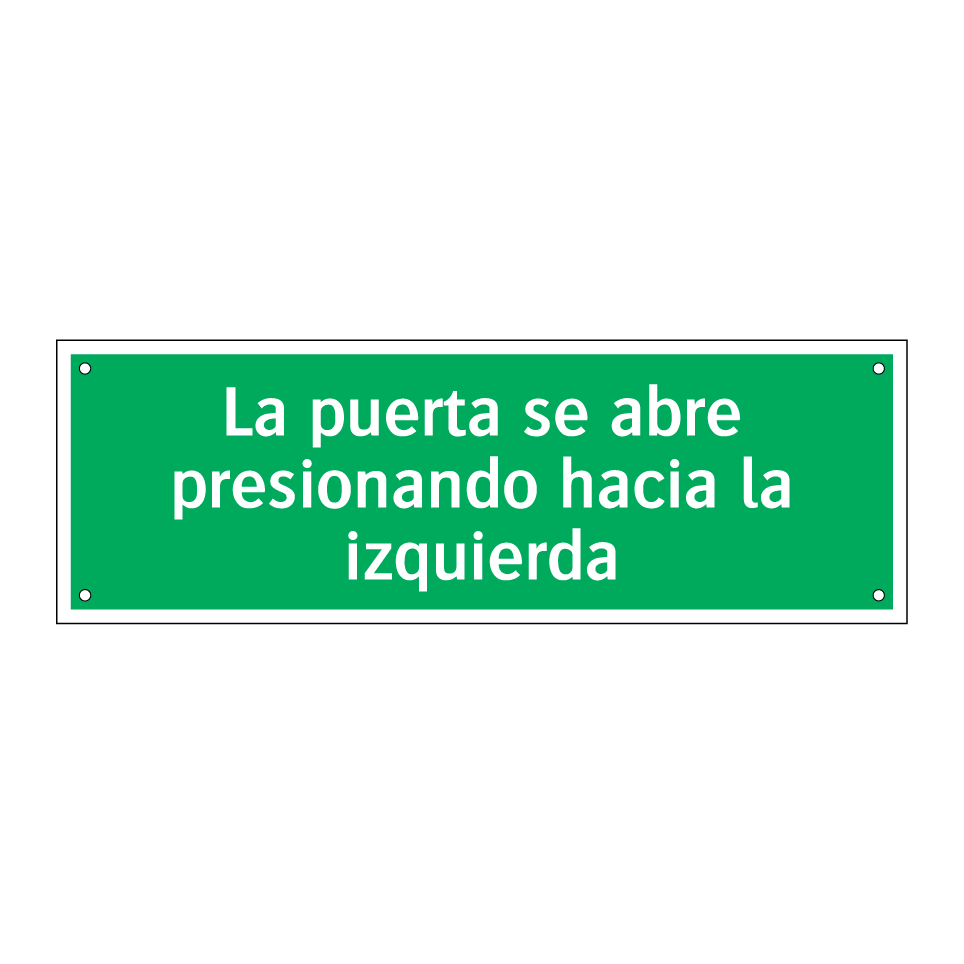 La puerta se abre presionando hacia la izquierda