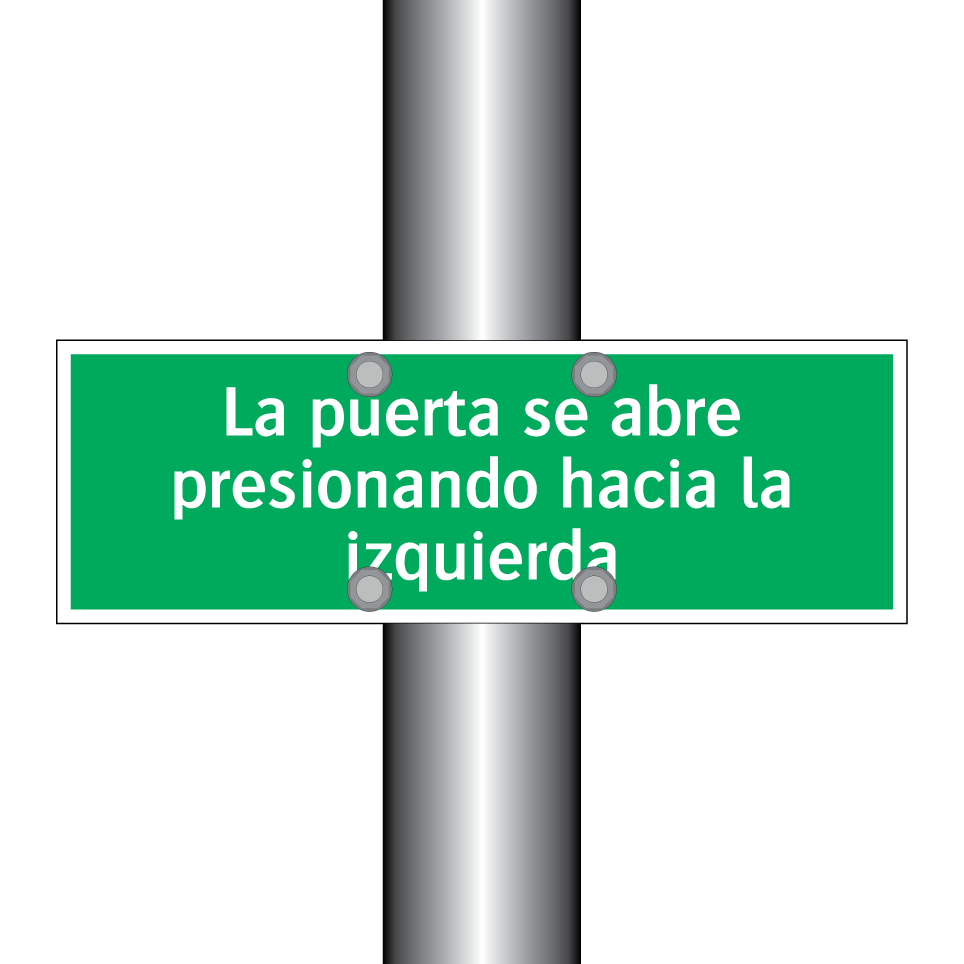 La puerta se abre presionando hacia la izquierda
