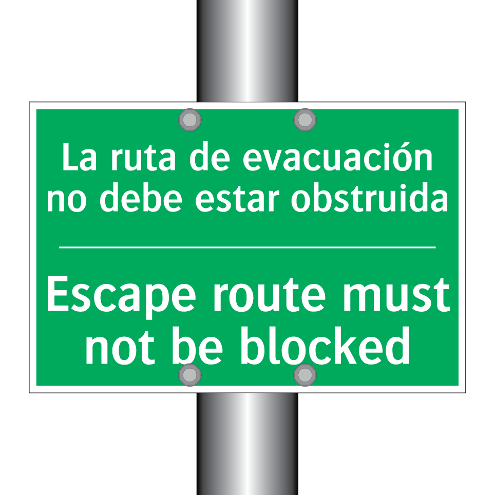 La ruta de evacuación no debe /.../ - Escape route must not be /.../