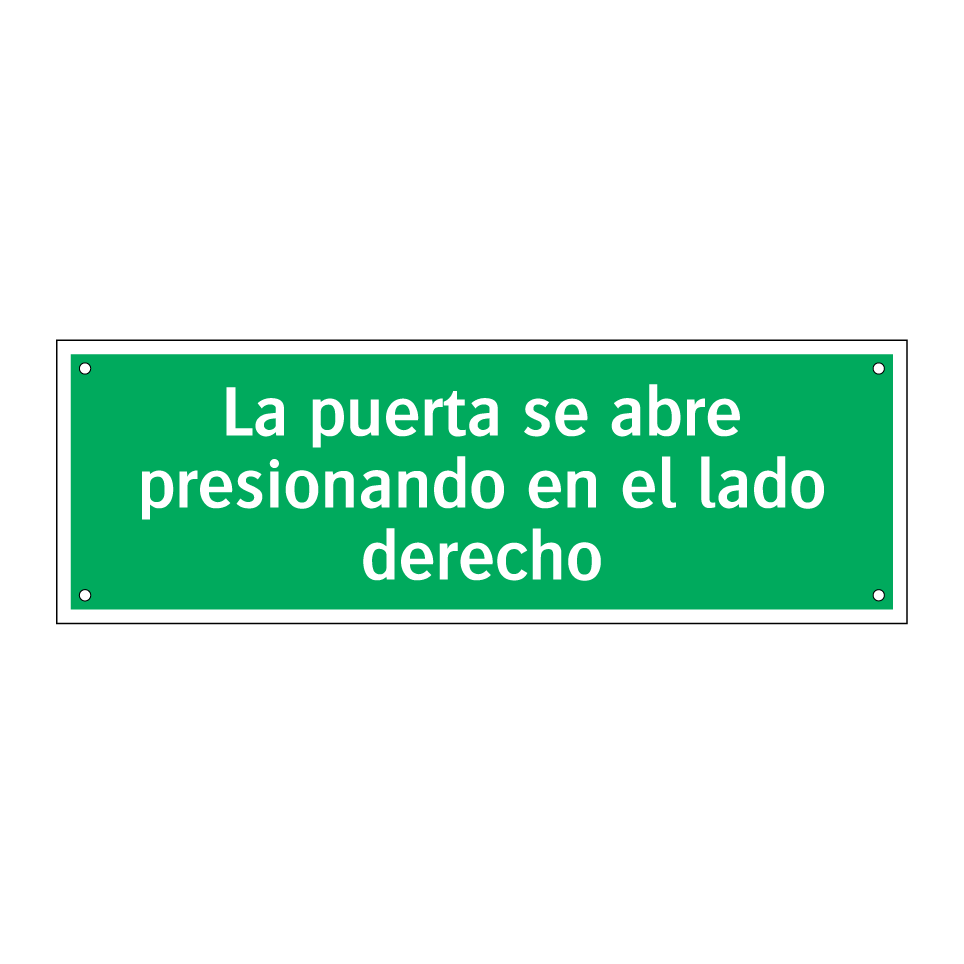 La puerta se abre presionando en el lado derecho