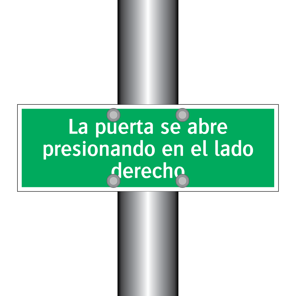 La puerta se abre presionando en el lado derecho