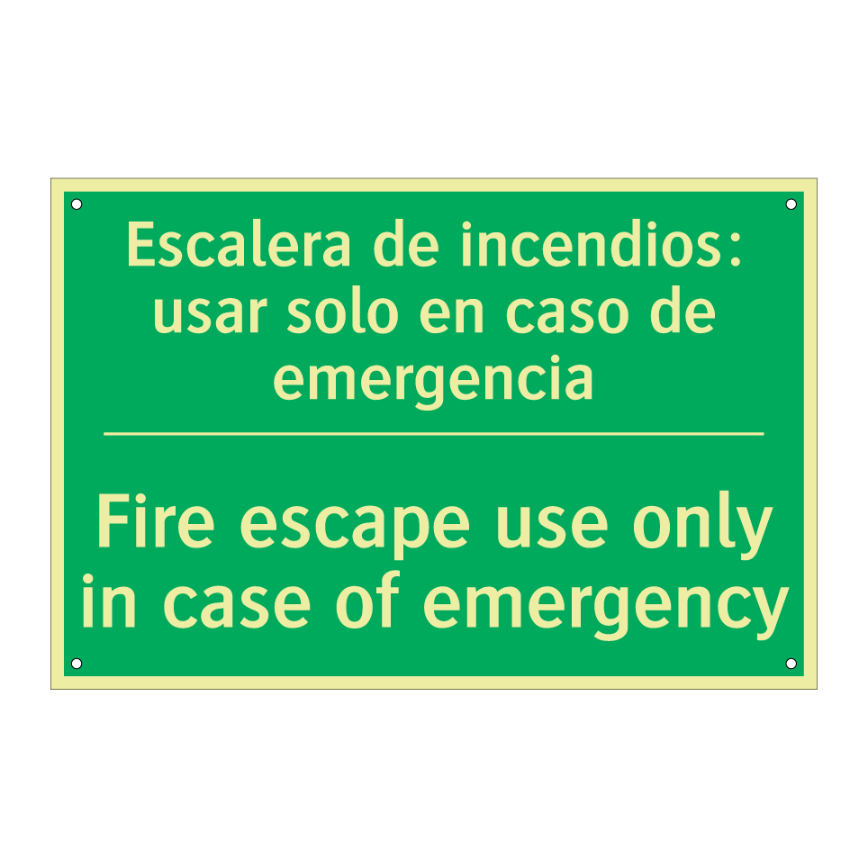 Escalera de incendios: usar /.../ - Fire escape use only in case /.../