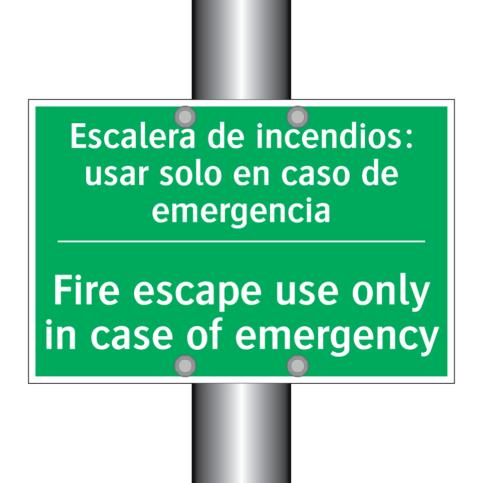 Escalera de incendios: usar /.../ - Fire escape use only in case /.../