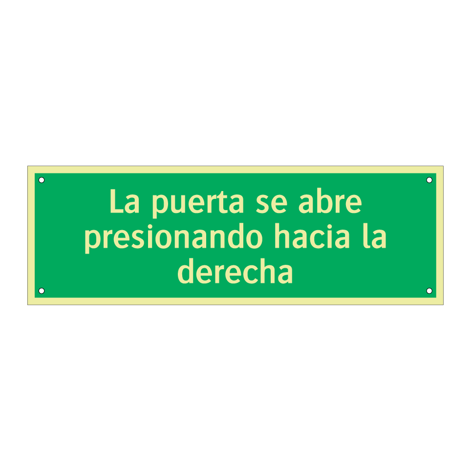La puerta se abre presionando hacia la derecha