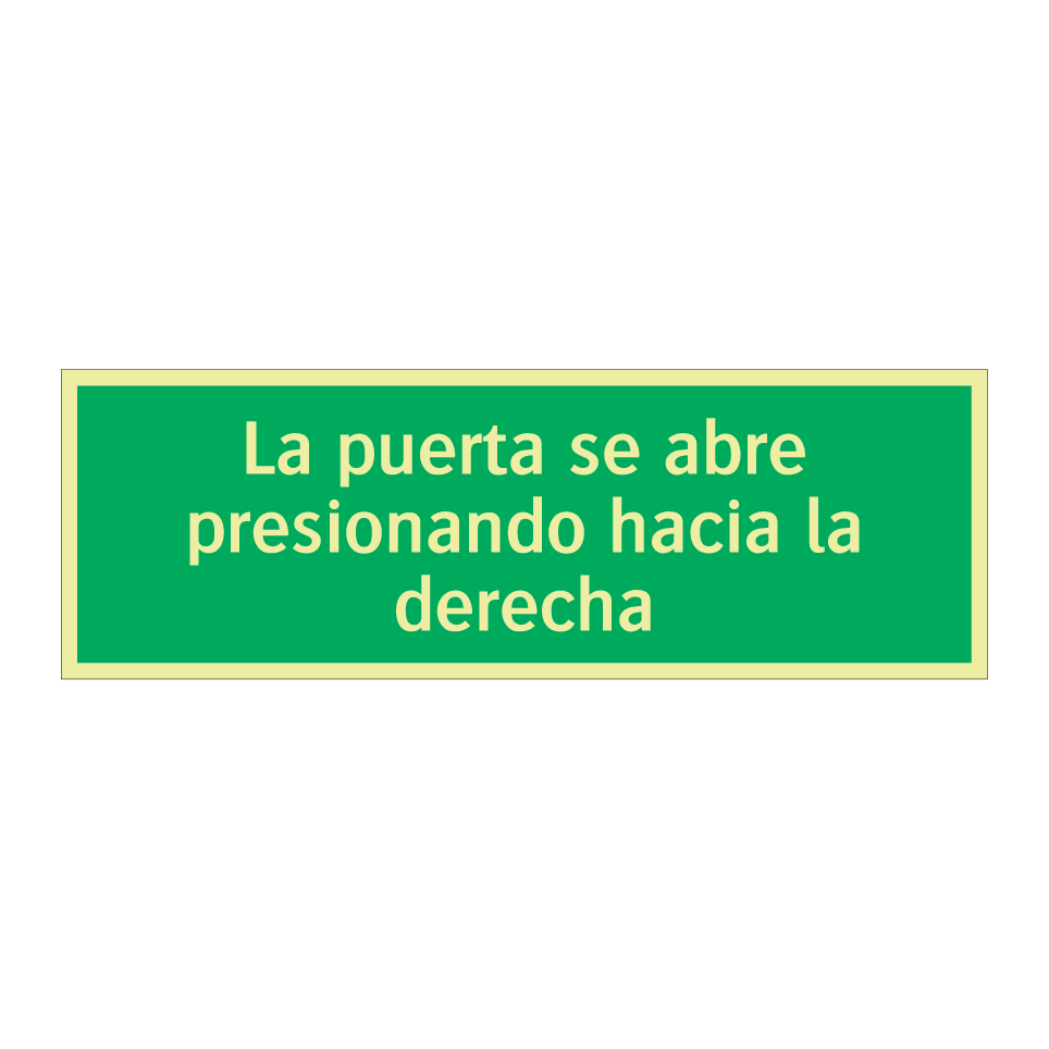 La puerta se abre presionando hacia la derecha