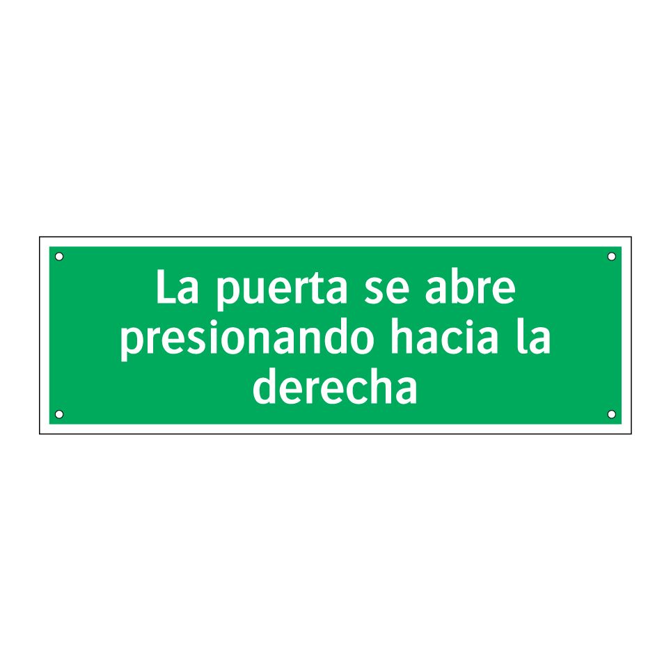 La puerta se abre presionando hacia la derecha