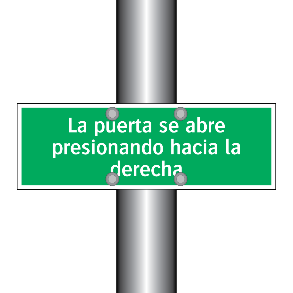 La puerta se abre presionando hacia la derecha