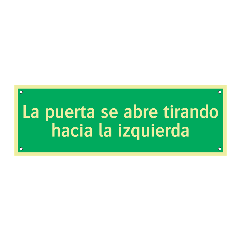 La puerta se abre tirando hacia la izquierda