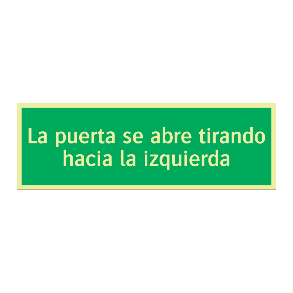 La puerta se abre tirando hacia la izquierda