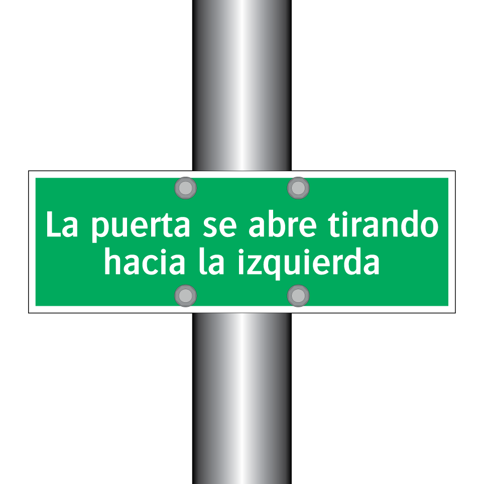La puerta se abre tirando hacia la izquierda