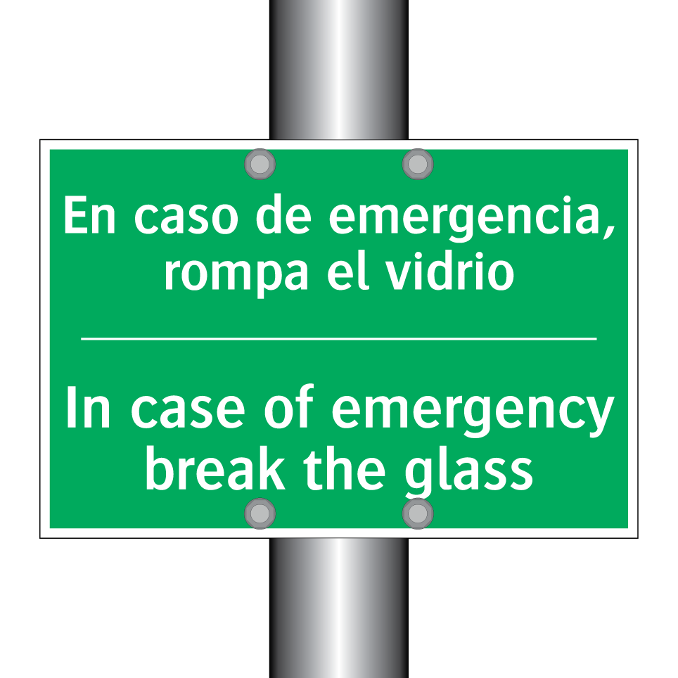 En caso de emergencia, rompa /.../ - In case of emergency break /.../