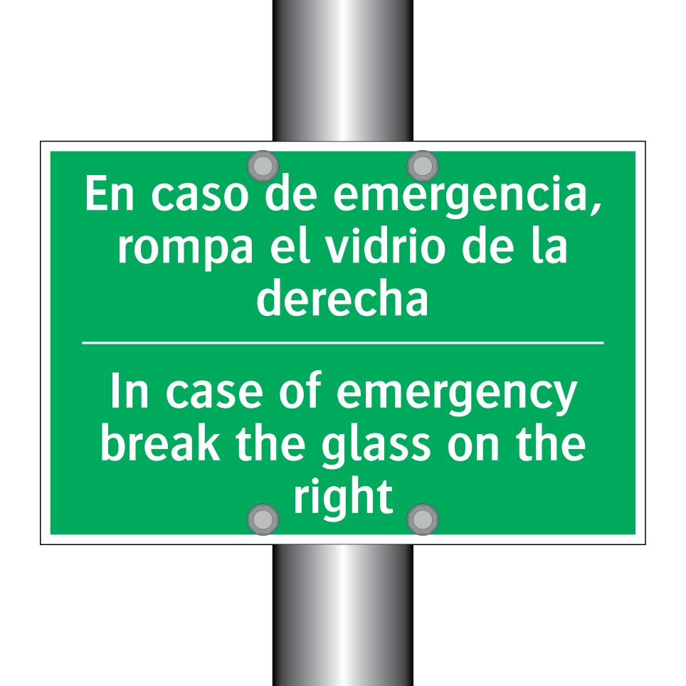 En caso de emergencia, rompa /.../ - In case of emergency break /.../
