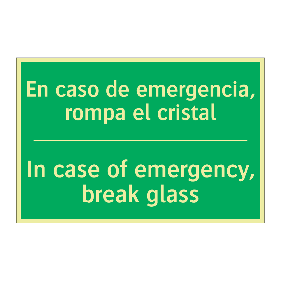 En caso de emergencia, rompa /.../ - In case of emergency, break /.../