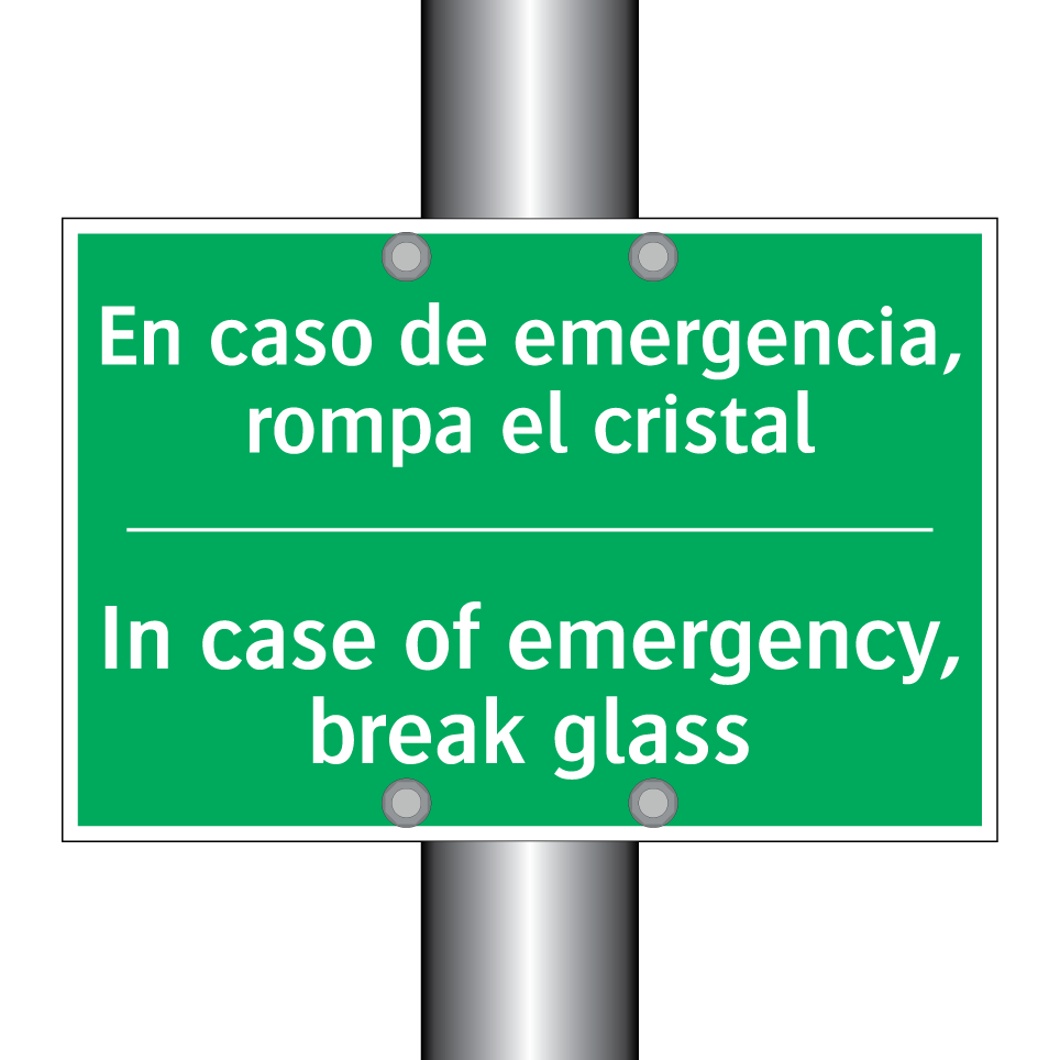 En caso de emergencia, rompa /.../ - In case of emergency, break /.../
