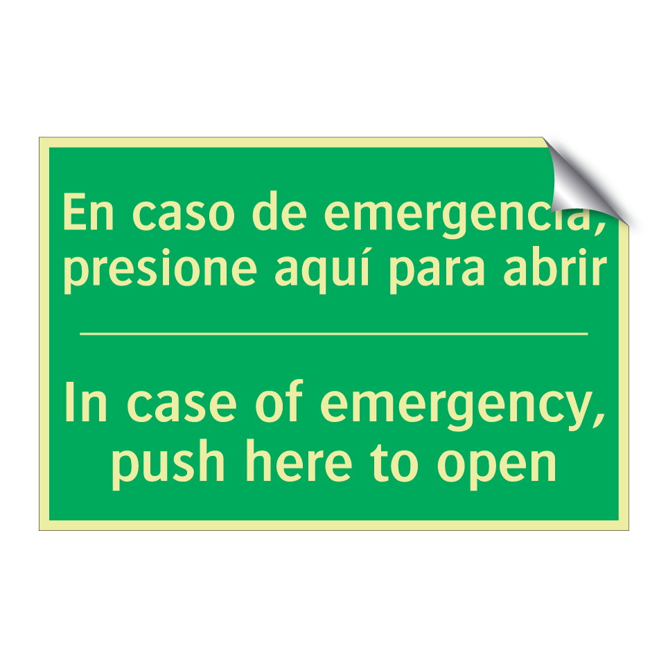 En caso de emergencia, /.../ - In case of emergency, push /.../