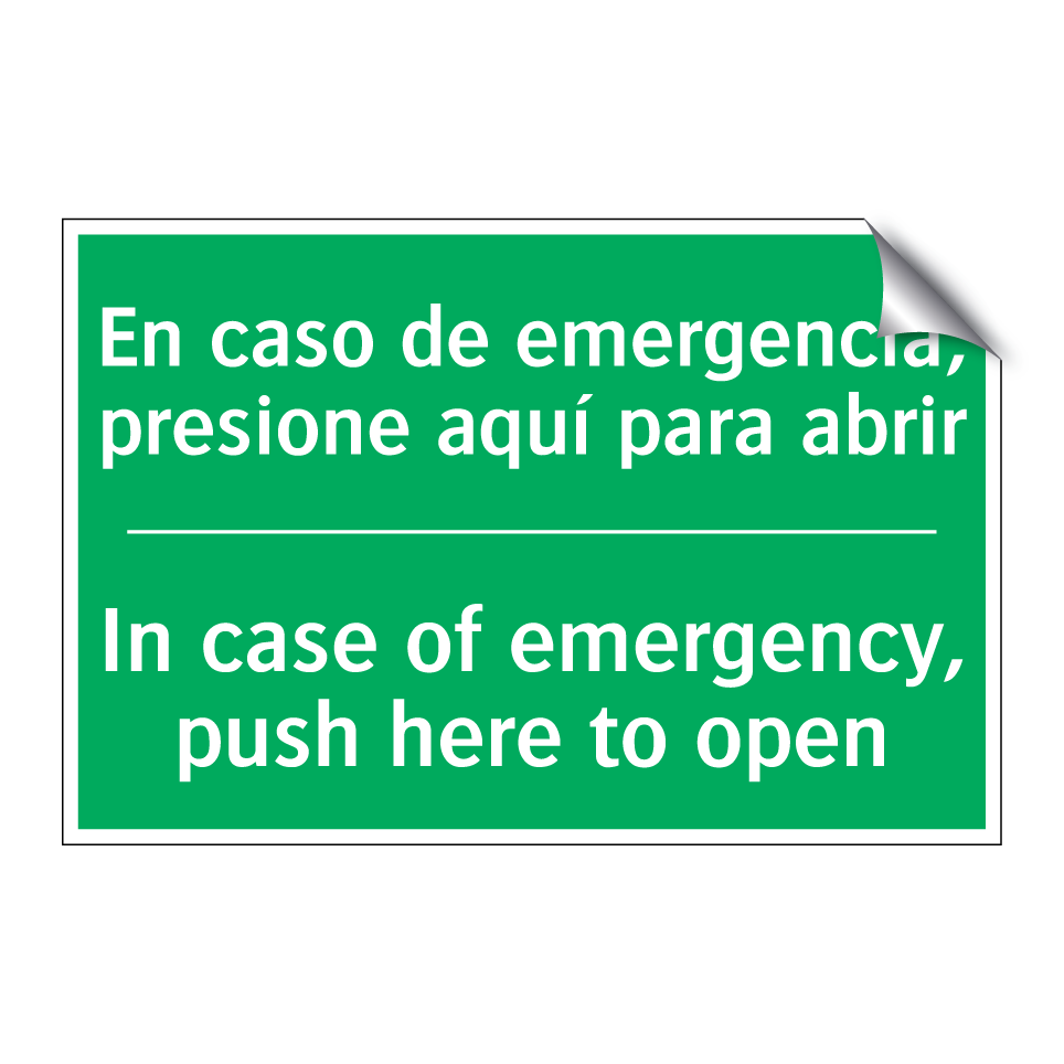 En caso de emergencia, /.../ - In case of emergency, push /.../