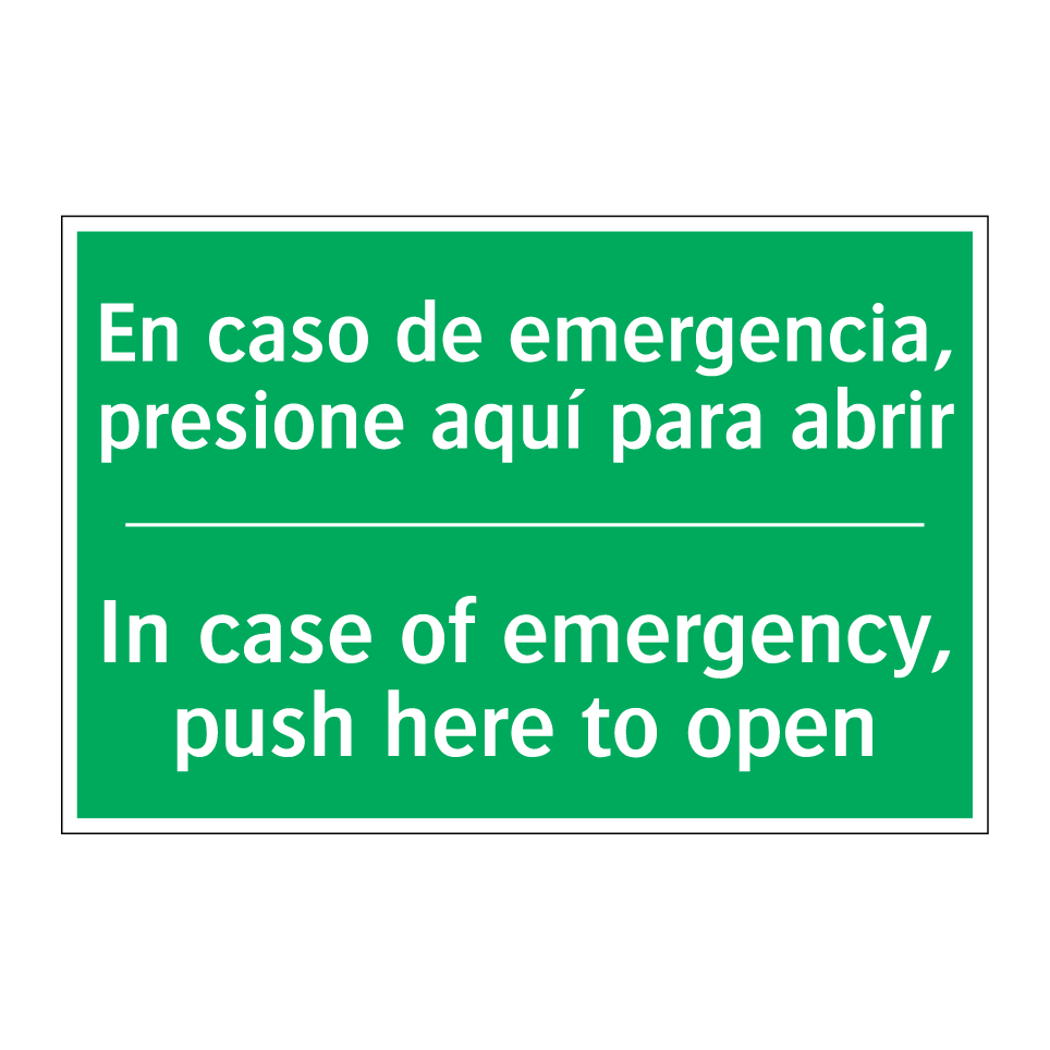 En caso de emergencia, /.../ - In case of emergency, push /.../