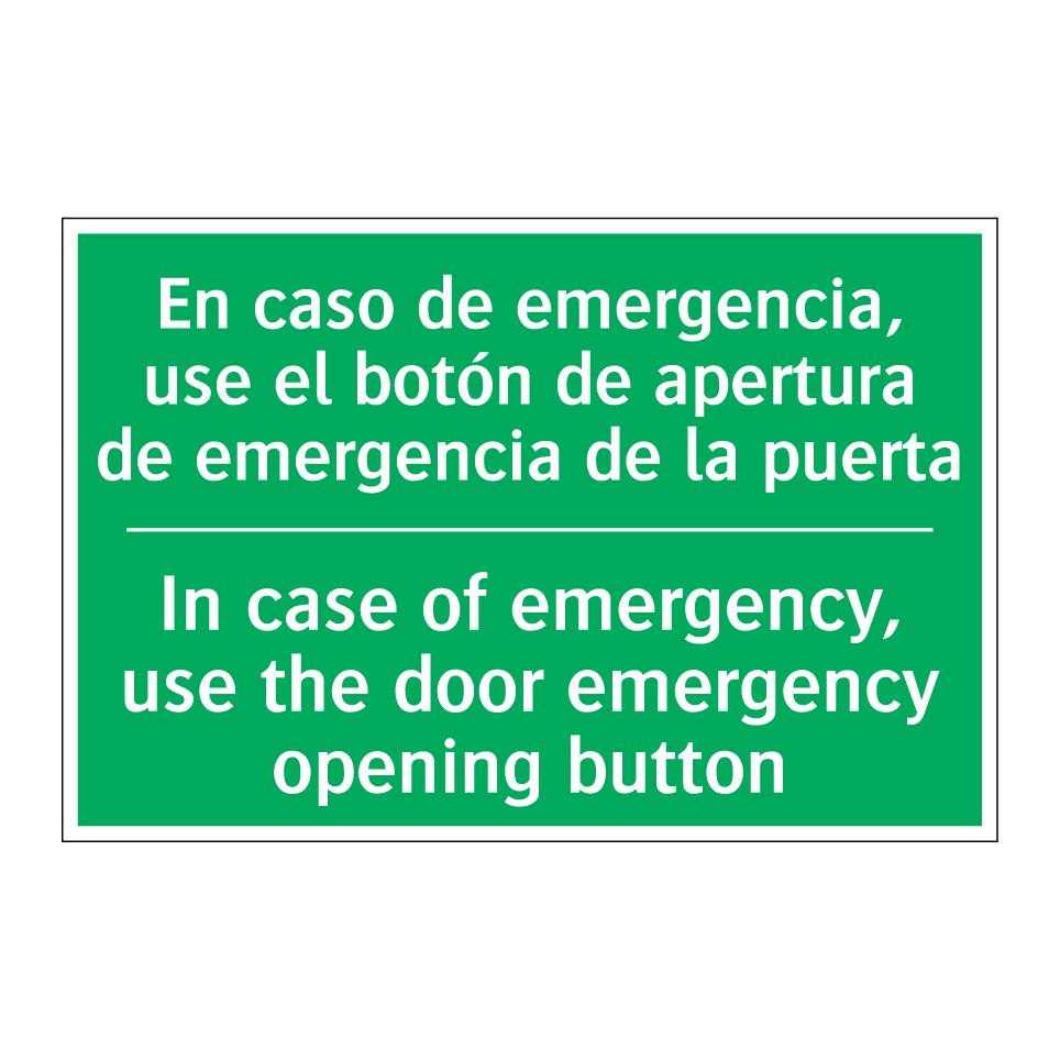 En caso de emergencia, use el /.../ - In case of emergency, use the /.../