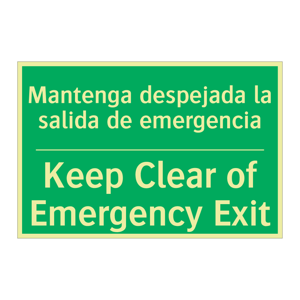 Mantenga despejada la salida /.../ - Keep Clear of Emergency Exit