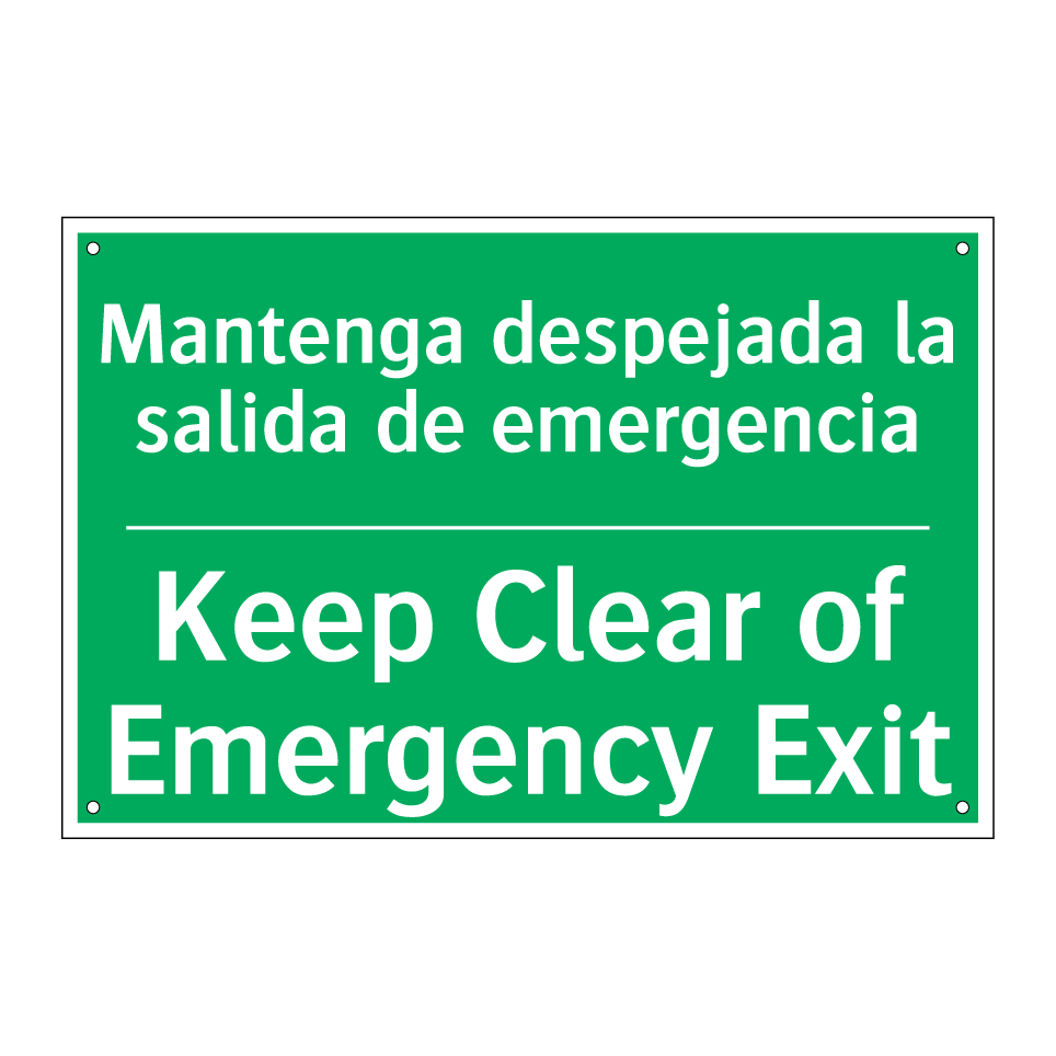 Mantenga despejada la salida /.../ - Keep Clear of Emergency Exit