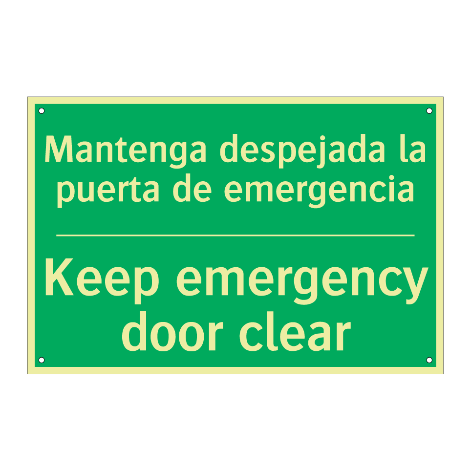 Mantenga despejada la puerta /.../ - Keep emergency door clear