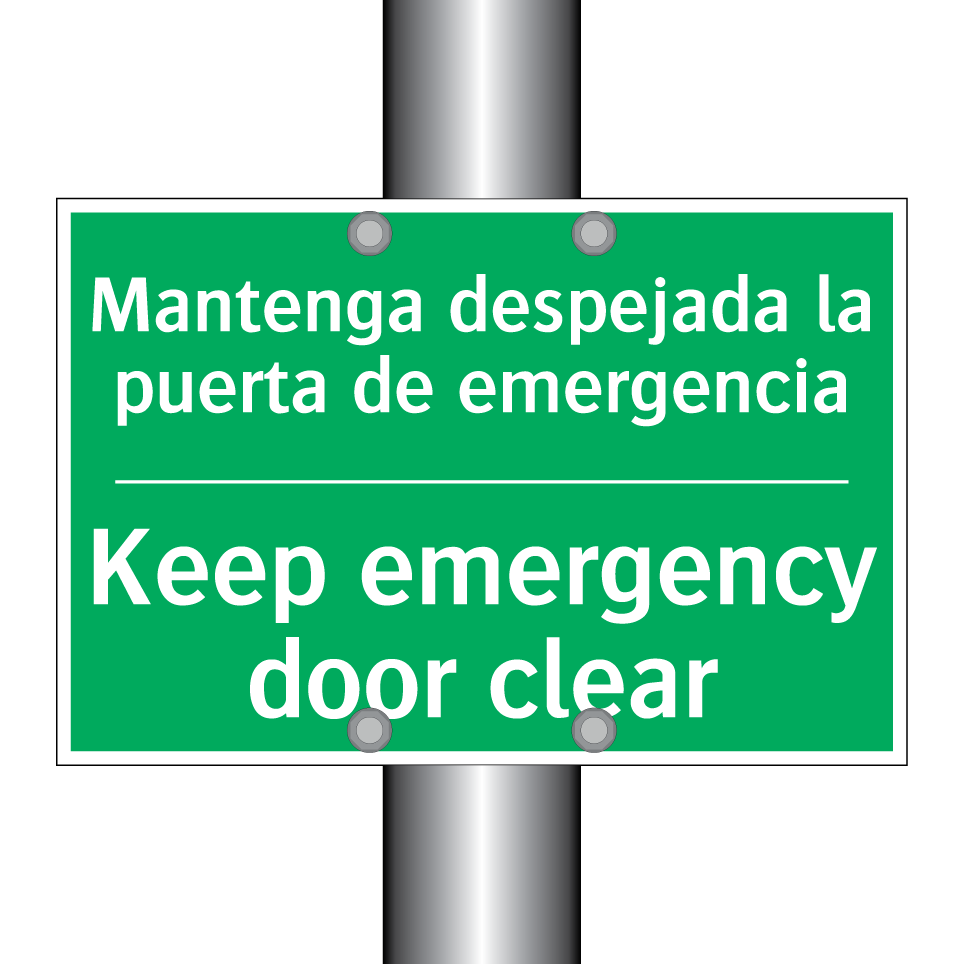 Mantenga despejada la puerta /.../ - Keep emergency door clear