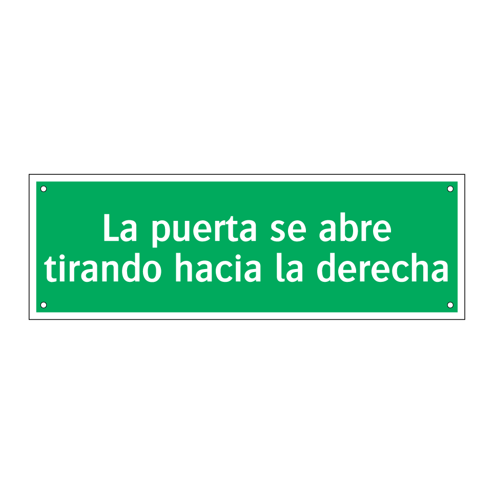 La puerta se abre tirando hacia la derecha