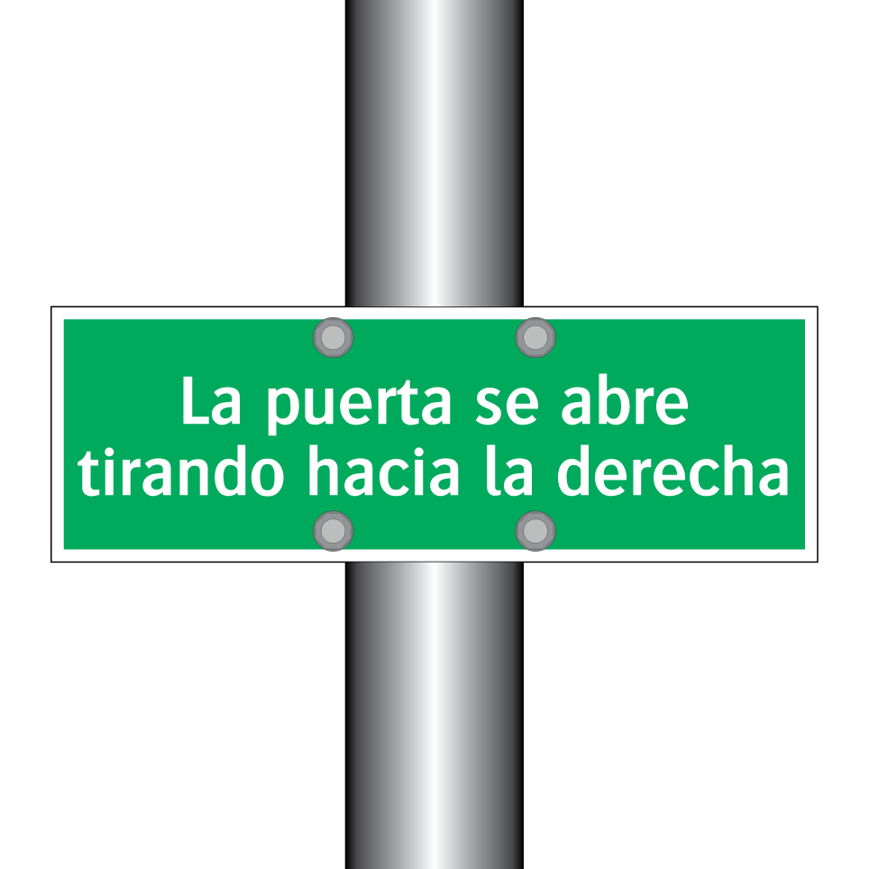 La puerta se abre tirando hacia la derecha