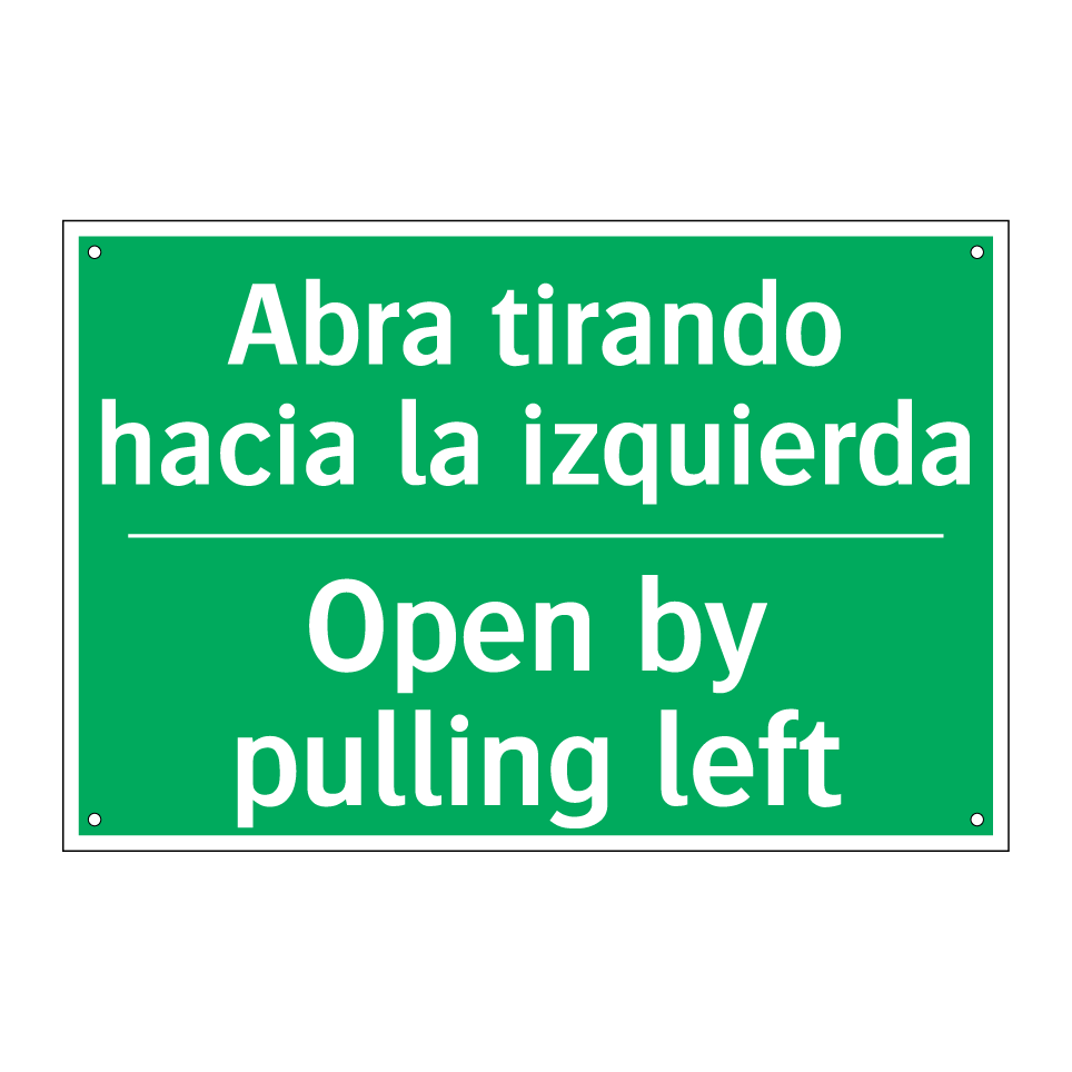 Abra tirando hacia la /.../ - Open by pulling left