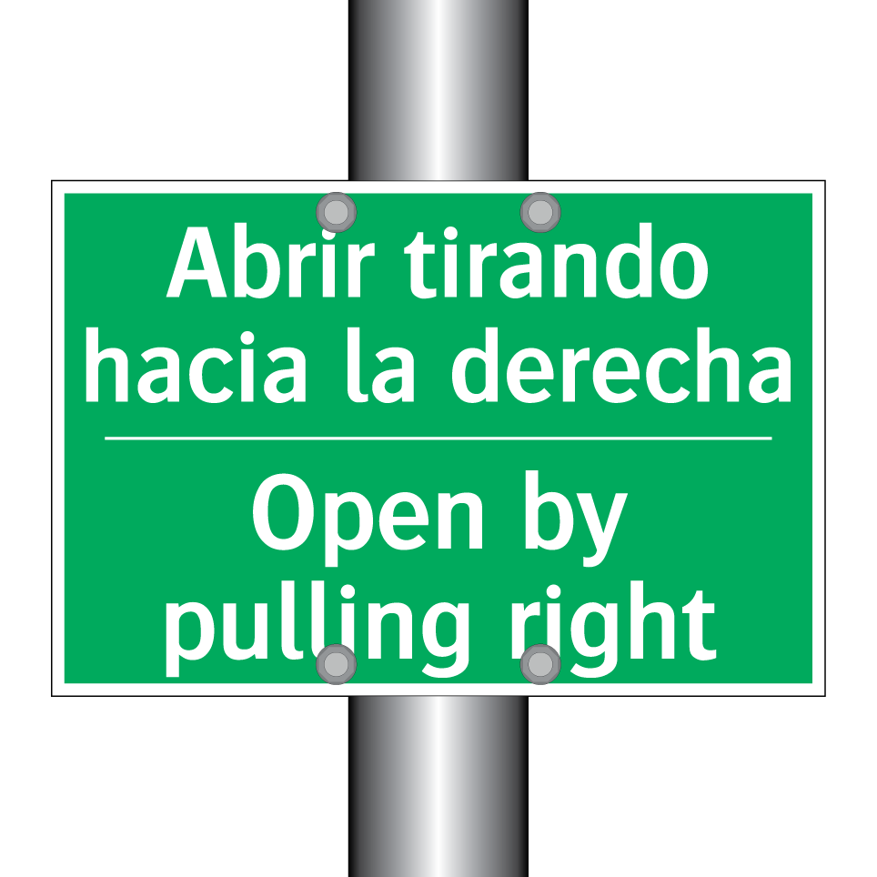 Abrir tirando hacia la derecha - Open by pulling right