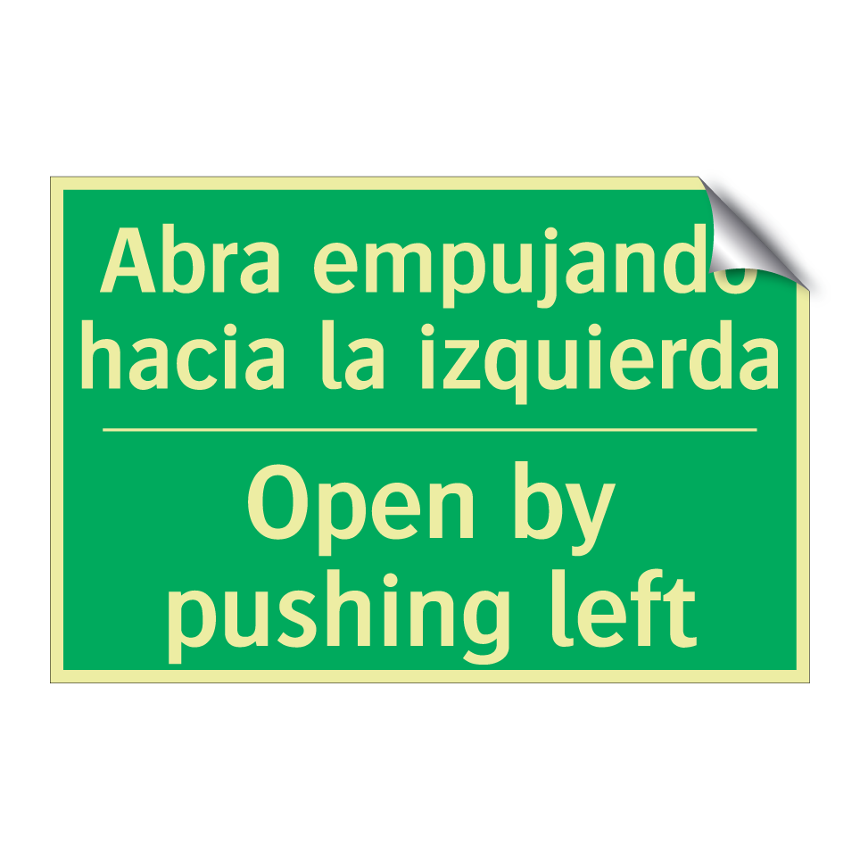 Abra empujando hacia la /.../ - Open by pushing left
