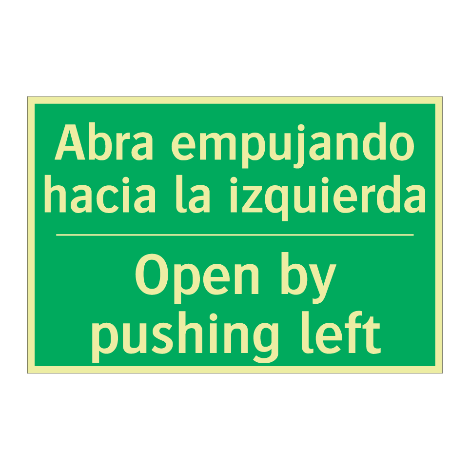 Abra empujando hacia la /.../ - Open by pushing left