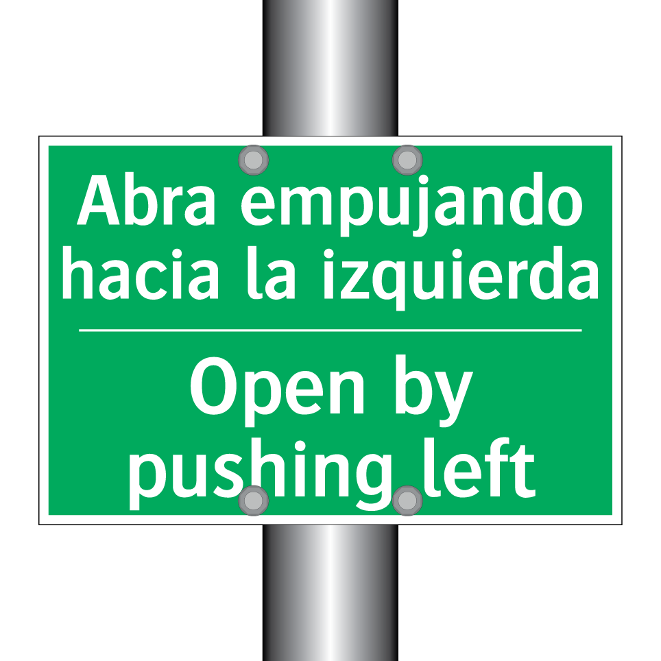 Abra empujando hacia la /.../ - Open by pushing left