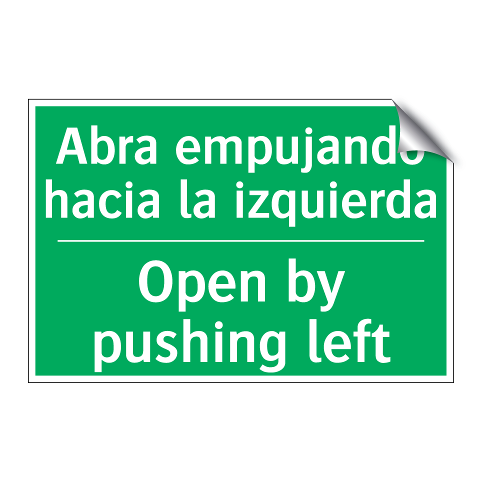 Abra empujando hacia la /.../ - Open by pushing left