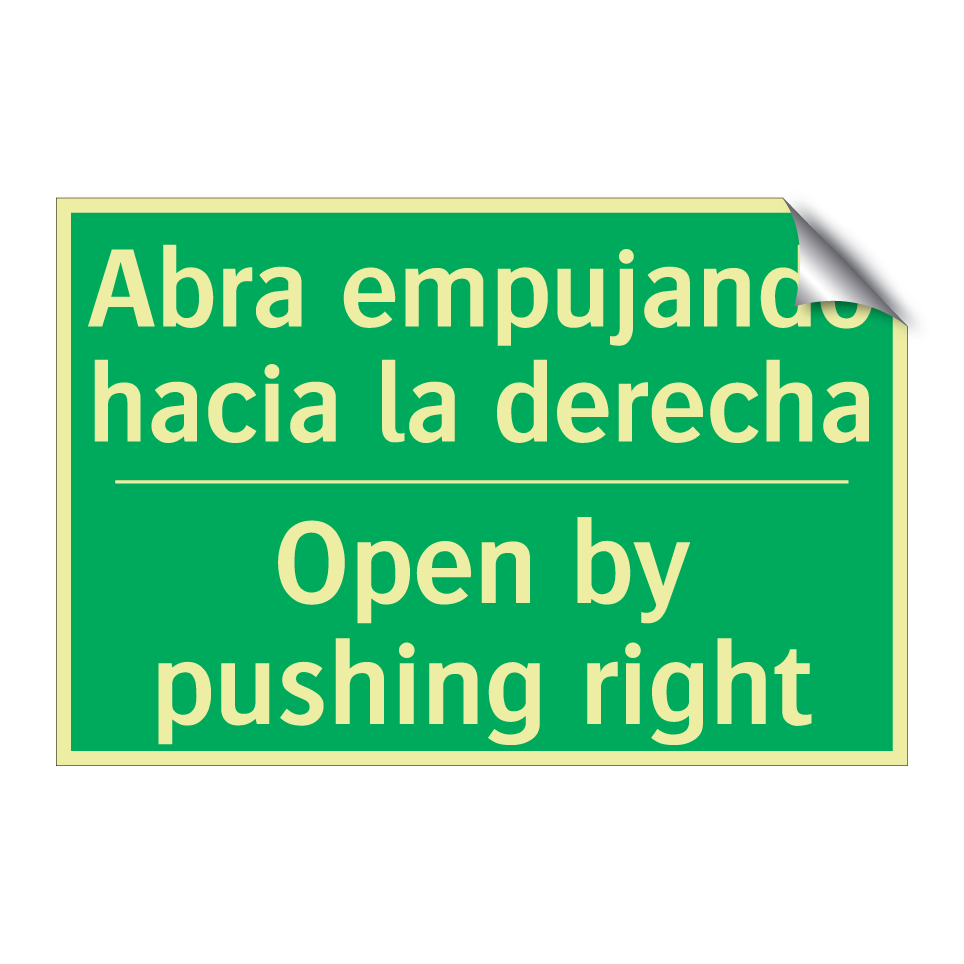 Abra empujando hacia la /.../ - Open by pushing right