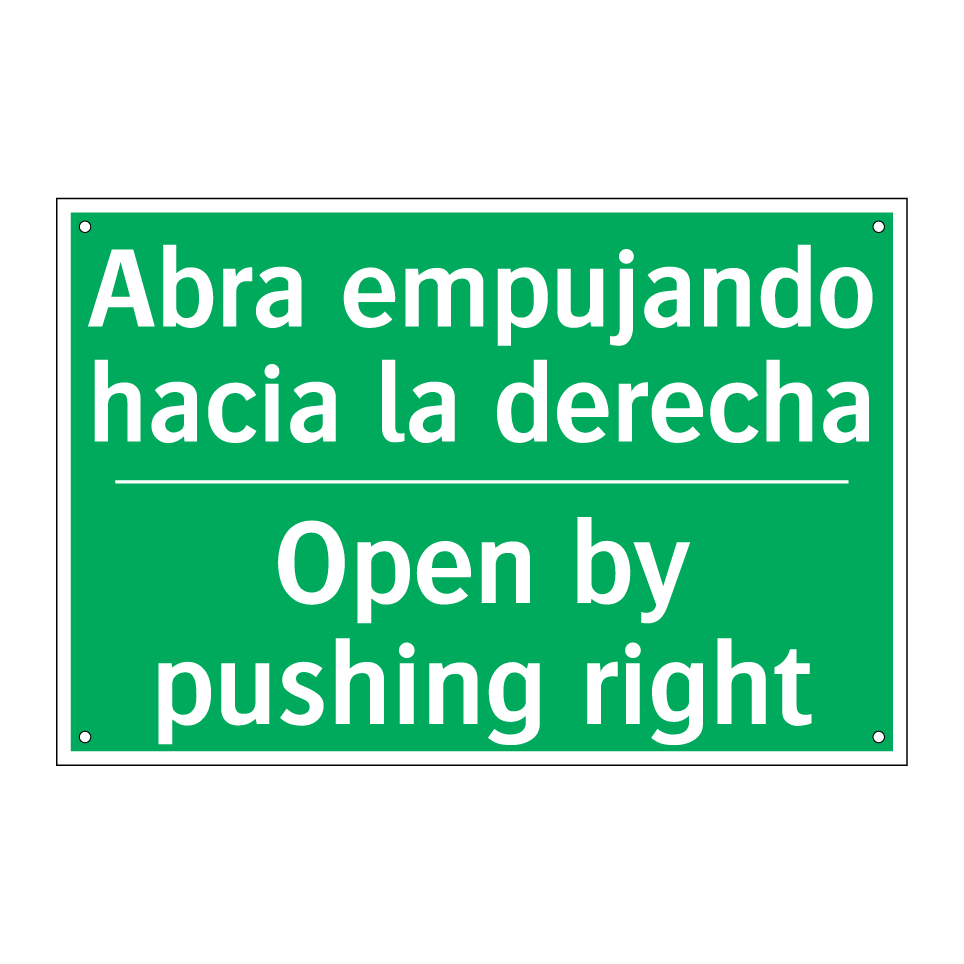 Abra empujando hacia la /.../ - Open by pushing right