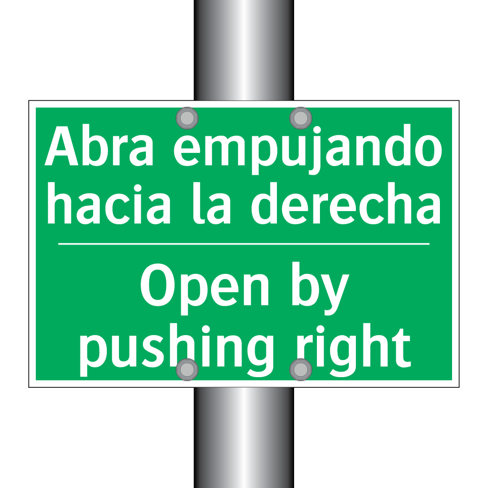 Abra empujando hacia la /.../ - Open by pushing right