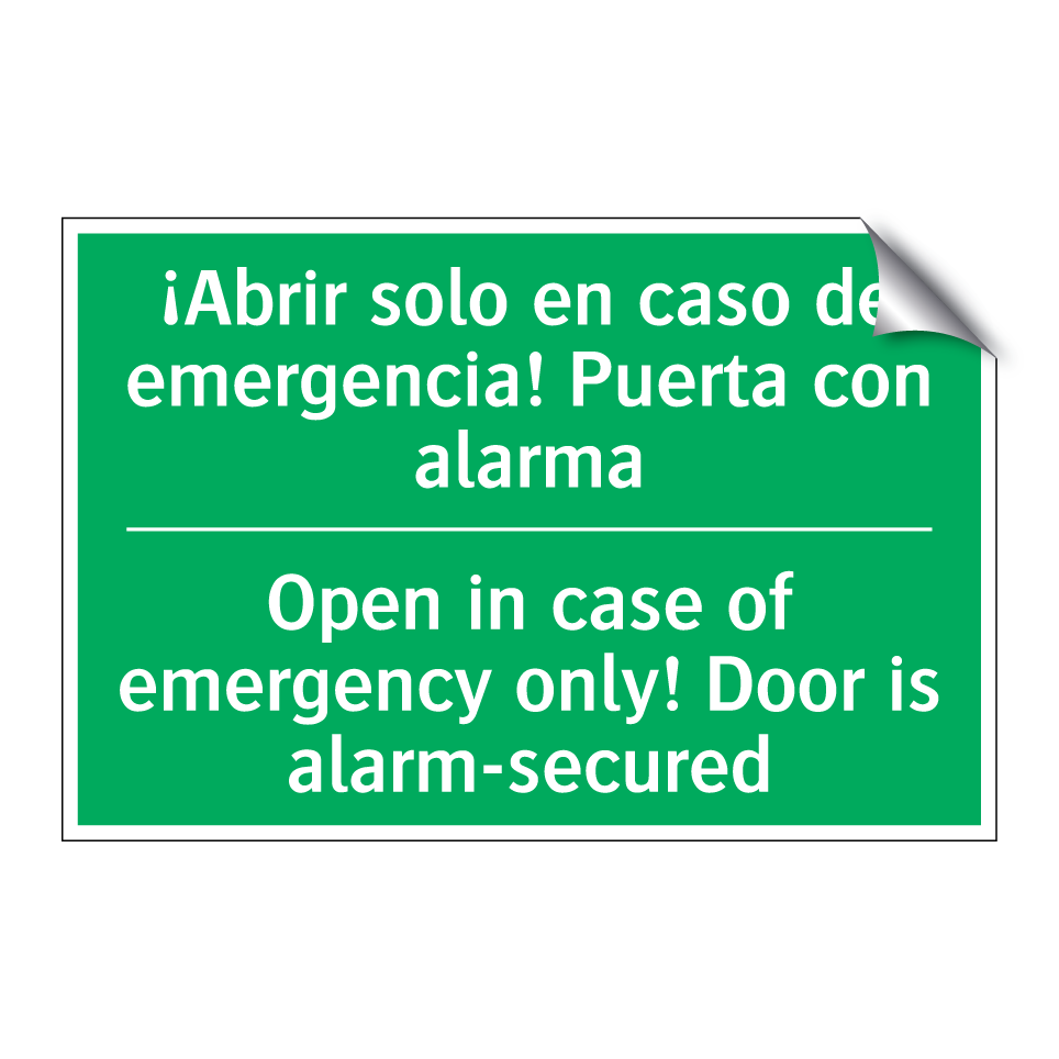 ¡Abrir solo en caso de /.../ - Open in case of emergency /.../